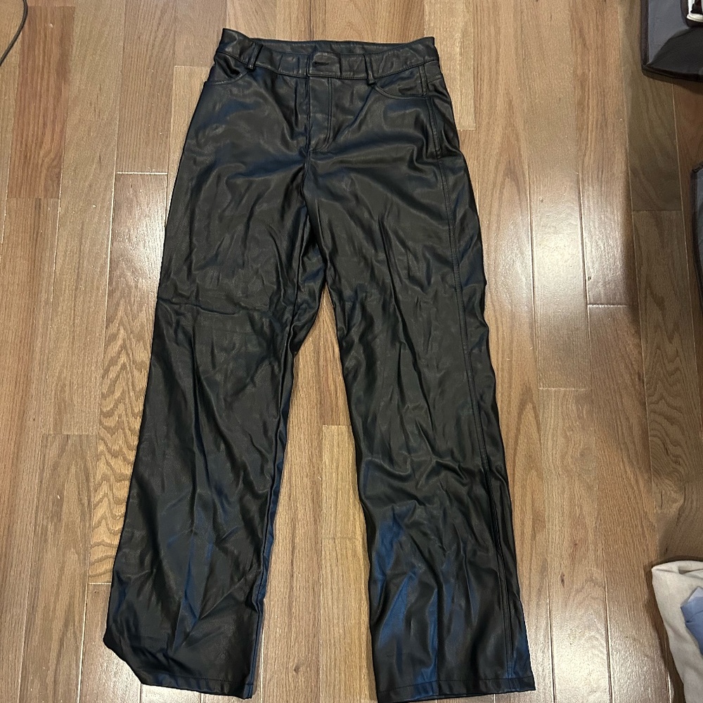 Garage Straight Leg Leather Pants Size S